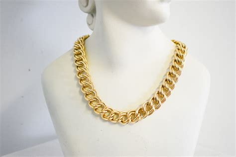 givenchy 1960s metal chainlink|Vintage Givenchy Gold Metal Chain Link Necklace .